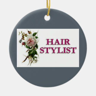Hair Stylist Rose Ceramic Ornament