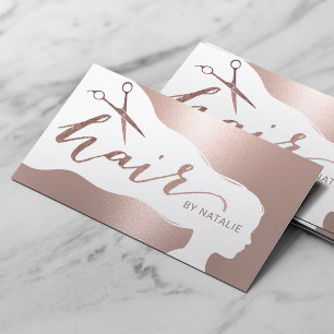 Hair Stylist Rose Gold Beauty Salon Appointment Card