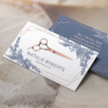 Hair Stylist Rose Gold Scissor Vintage Blue Leaves Business Card<br><div class="desc">Hair Stylist Rose Gold Scissor Geometric Vintage Blue Greenery Hair Salon Business Cards.</div>