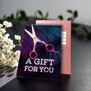 Hair Stylist Rose Gold Scissors Gift Certificate