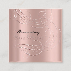 Hair Stylist Salon Appointment Card Pink