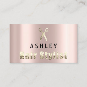 Hair Stylist Salon Black Pin Gold Appointment Card