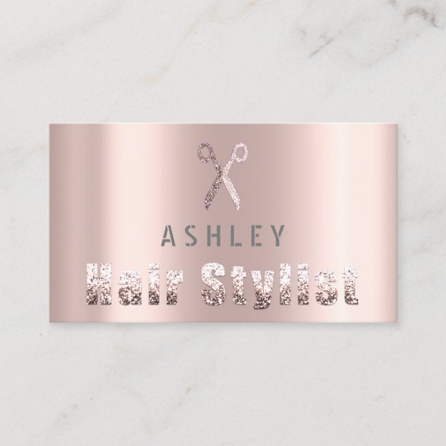 Hair Stylist Salon Blush Pink Appointment Card (Front)