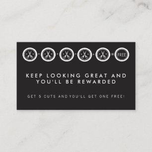 Hair Stylist Salon Loyalty Program Cards