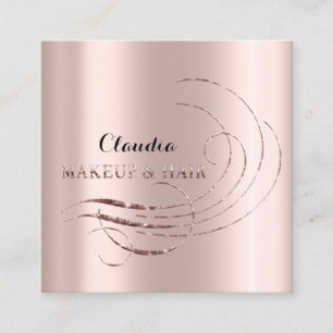 Hair Stylist Salon Makeup Artist Appointment Rose Square Business Card