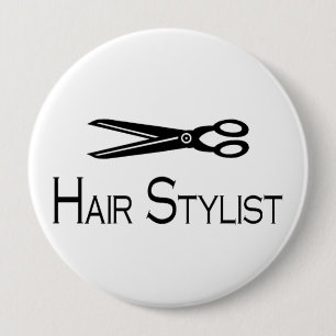 Hair Stylist (Scissors) 4 Inch Round Button