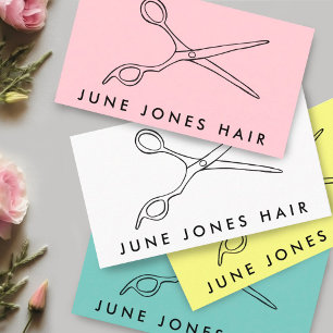 Hair Stylist Scissors Chic Drawing Barber CUSTOM Business Card