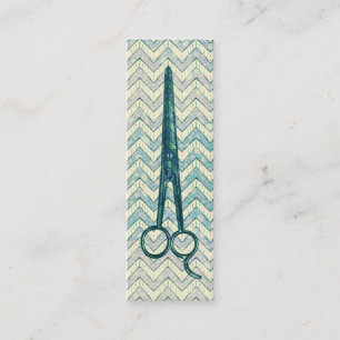hair stylist scissors galaxy chevron teal shears mini business card