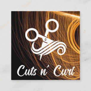 Hair Stylist Scissors Logo   Womens Beauty Square Business Card