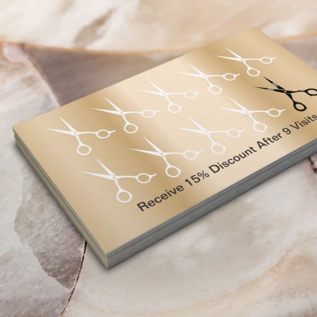 Hair Stylist Scissors Modern Gold Loyalty Punch (Creator Uploaded)