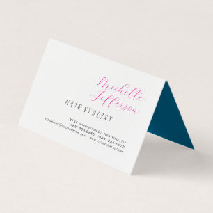 Hair Stylist Script Handwriting Trendy Folded Business Card