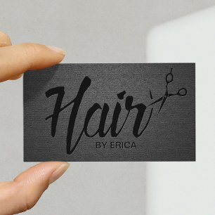 Hair Stylist Script Trendy Black Appointment Card