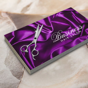 Hair Stylist Sleek Violet Hair Salon Business Card