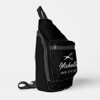 Hair stylist sling bag with barber scissor logo