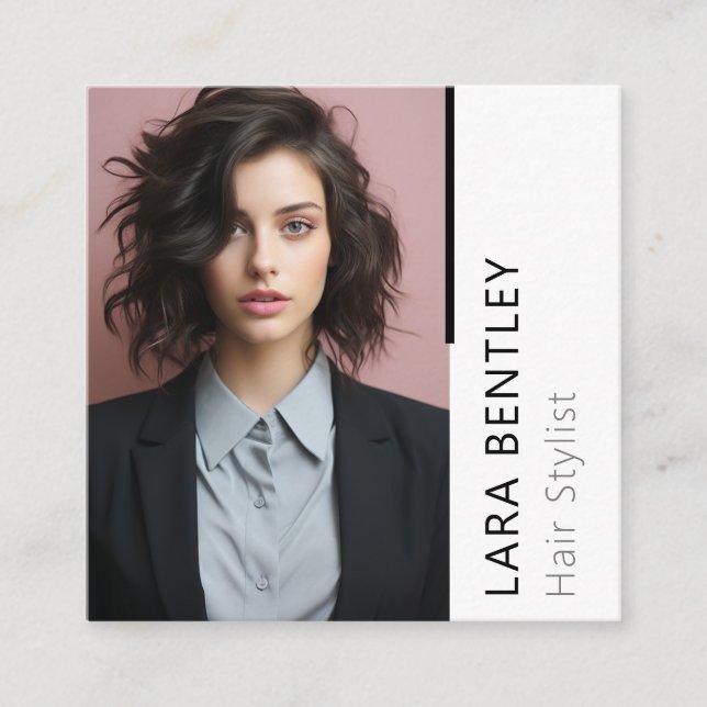 Hair stylist social media QR code business card (Front)