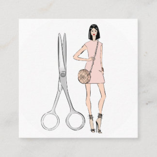 Hair stylist square business card