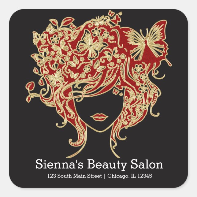 Hair stylist square sticker (Front)
