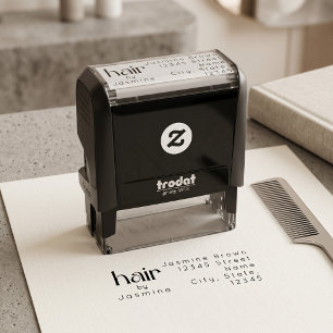 Hair Stylist Studio Custom Return Address Elegant Self-inking Stamp