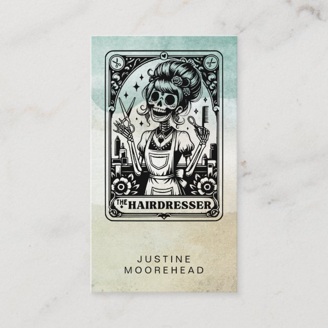 Hair Stylist Tarot Business Card (Front)