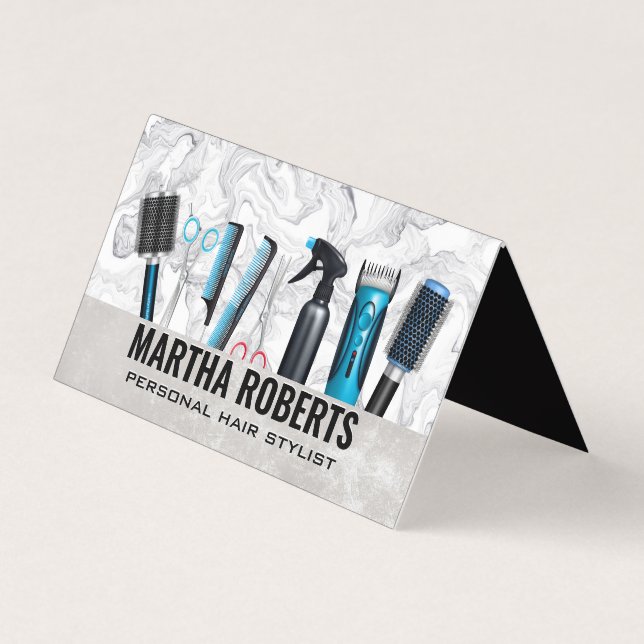 Hair Stylist Tools Business Card (Front)
