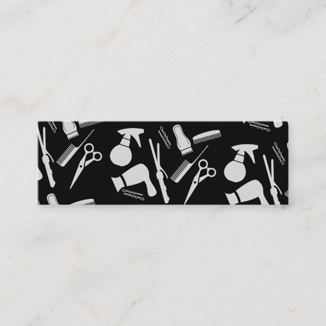 Hair Stylist Tools Mini Business Card (Front)