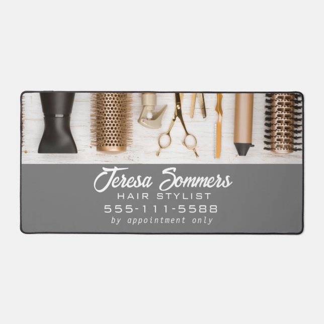 Hair Stylist Tools Modern Custom   Desk Mat (Front)