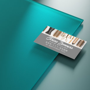 Hair Stylist Tools Modern Custom QR Code Business Card