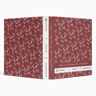 Hair Stylist Tools Pattern Burgundy Pink White Binder