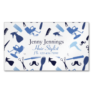 Hair stylist tools pattern 	Magnetic business card