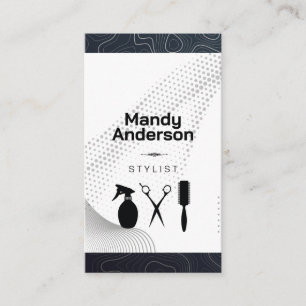 Hair Stylist Tools   QR Code   Modern Business Card