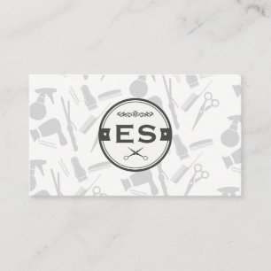 Hair Stylist Tools with a Kiss Gold Lux Monogram Business Card