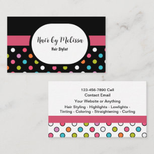 Hair Stylist Trendy Colorful Business Cards