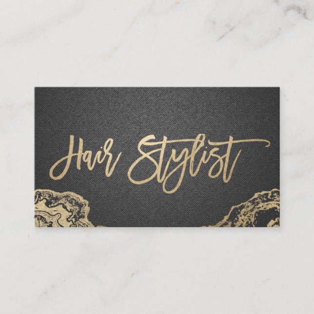 Hair Stylist Trendy Gold Typography Appointment Card (Front)