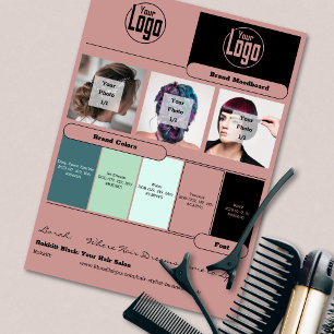 Hair Stylist Tuscany Black Brand Mood Board Card