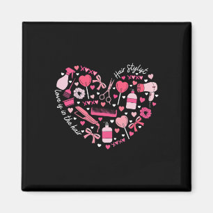 Hair Stylist Valentine's Day Heart Hairdresser Cos Magnet