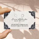 Hair Stylist Vintage Black Laced Salon Appointment<br><div class="desc">Vintage Black Laced Hair Salon Appointment Business Cards.</div>