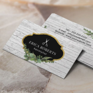 Hair Stylist Vintage Botanical Rustic Beauty Salon Business Card