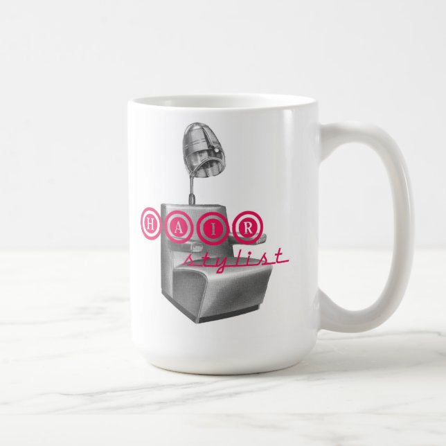 Hair Stylist Vintage Dryer Chair Mug (Right)