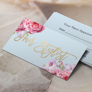 Hair Stylist Vintage Floral Appointment Card