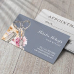 Hair Stylist Vintage Floral Dusty Blue Salon Appointment Card<br><div class="desc">Hair Stylist Vintage Scissor Floral Dusty Blue Appointment Reminder Card.</div>