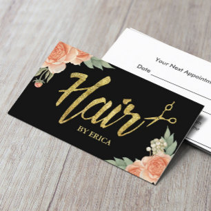Hair Stylist Vintage Floral Salon Appointment Card