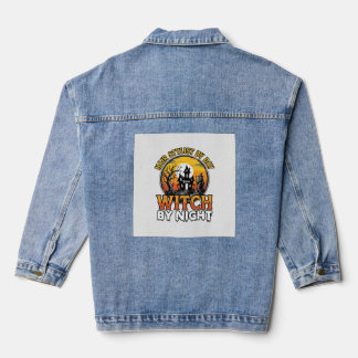 Hair Stylist Witch By Night Vintage Halloween Desi Denim Jacket