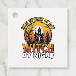 Hair Stylist Witch By Night Vintage Halloween Desi Favour Tags