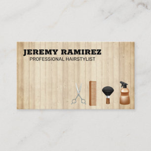Hair Stylist Wooden Boards Business Card