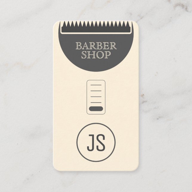 Hair trimmer professional fun look sepia coloured business card (Front)