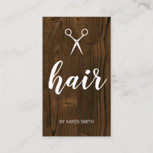 Hair   Wood Grain Business Card