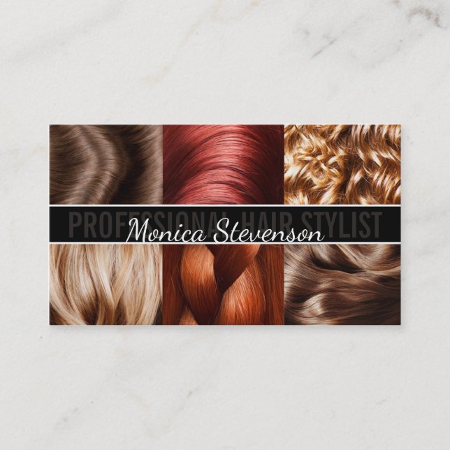 Haircut Stylist Hairdresser Trendy Business Card (Front)