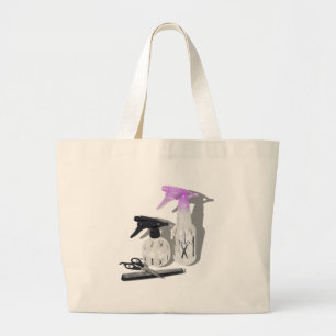 HaircutSprayBottle060910Shadows Large Tote Bag