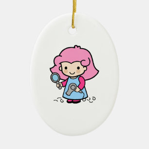 Hairdresser 2 ceramic ornament