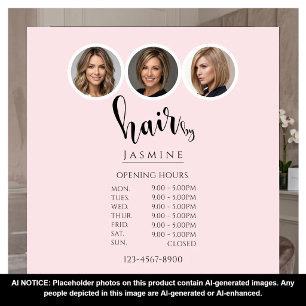 Hairdresser 3 Photo Opening Hours Hair Salon Window Cling